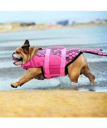 Mermaid Hot Pink Dog Life Jacket - Portable Vest for Small, Medium, Large Dogs - Buy Online on GoSupps.com