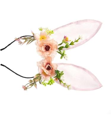 amangul Flower Headbands with t Ears Flower Crown For Wedding Party Supply Floral Garlands Hair Wreath Floral Headbands(Pink) - Buy Online on GoSupps.com