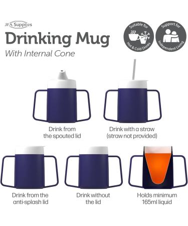 JFA Supplies 2 Handle Blue Adult Drinking Mug 165ml | Non Spill Sippy Cup - Buy Online on GoSupps.com