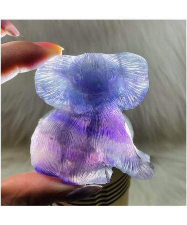 DOUPE Lucky Healing Crystal - Natural Colored Fluorite Hand Carved Koala Home Decoration & Unique Gift - Buy Online on GoSupps.com