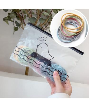 100 Pieces Elastic Hair Ties  Multicolor Ponytail Holders for Fine Thick  Curly Hair and Sensitive Scalps  Nylon Hair Accessories Not Harm to Hair (4mm)