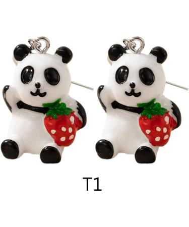 Feyley Bear Motif Earrings for Women & Girls | Cute Panda Trailer Style | Lightweight Cartoon Earrings - Buy Online on GoSupps.com