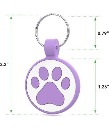 Whoseid QR Code Cat Tag - Customizable Online Profile Emergency Contacts Waterproof Silicone No Jingle - Perfect for Medium to Large Cats - Purple - Buy Online on GoSupps.com