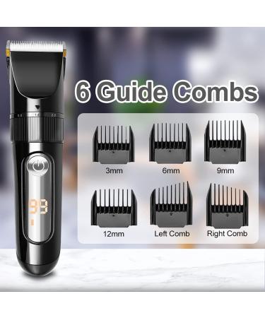 BOMPOW Electric Hair Clippers Trimmer Kit with Adjustable Speeds & 6 Guide Combs - Black - Buy Online on GoSupps.com