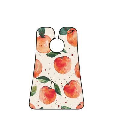 watercolor peach Print Beard Bib Apron Non-Stick Beard Men's Hair Catcher for Shaving Gifts for Men. One Size Black3