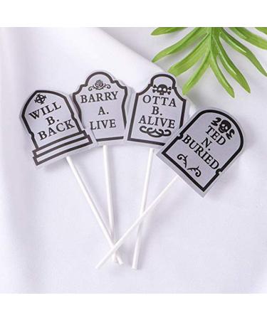 Halloween Cake Decorations Cupcake Toppers Tombstones Graveyard Cupcake Toppers for Halloween Party Supplies 24 Pieces - Buy Online on GoSupps.com