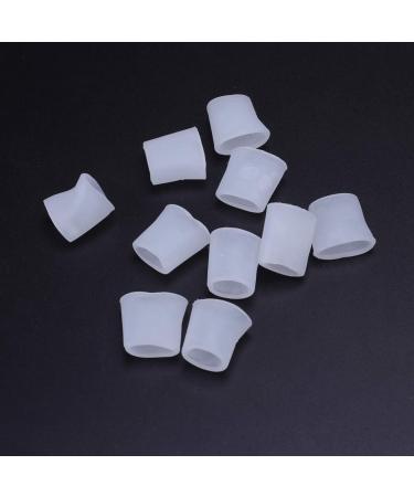 COHEALI Toe Separator Gel Tubes - 5 Pairs Silicone Sleeves for Little Toe, White Open Sleeve Corn Seperator - Toe Protectors - Buy Online on GoSupps.com