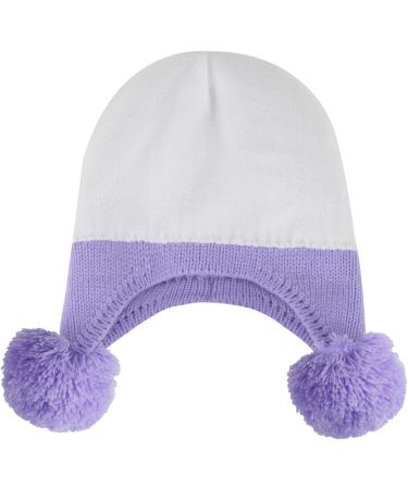 KAKU NANU Toddler Winter Hat | Double Pom Pom Earflap Beanie with Fleece Lining | 6-12 Months | Purple - Buy Online on GoSupps.com