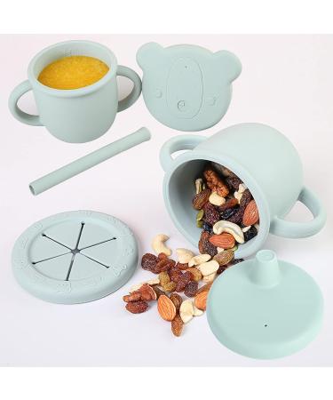 Ourobot 3 in 1 Silicone Baby Sippy Cups - Toddler Snack Cup with Handles | Multipurpose Training Cup for Babies - Buy Online on GoSupps.com
