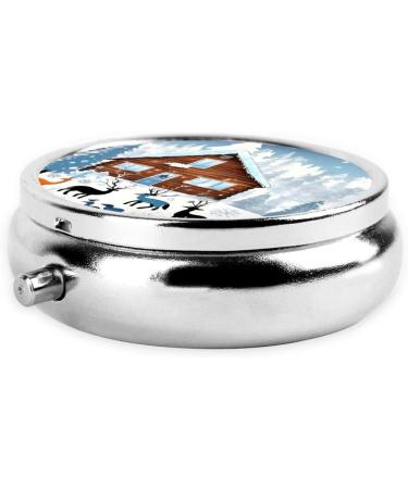 Winter Fawnround Pill Box Organizer - 3 Compartment Portable Travel Pill Box for International Shipping - Buy Online on GoSupps.com