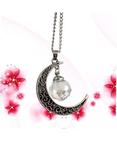 FOYTOKI Necklaces Women Chain Moon Necklace Women Necklace Dandelion Necklace Miss Jewelry Dried Flowers - Buy Online on GoSupps.com
