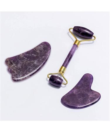 Buy MESKEL Amethyst Rough Stone Gua Sha Scraper & Jade Roller - Anti-Wrinkle Beauty Skin Care Tool Set (Type 5) - International Shipping - Buy Online on GoSupps.com