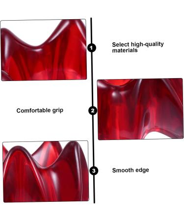 TOVINANNA Massage Tool Set - 2 PCS Deep Tissue Scraper & Body Massage Board for Muscle Relaxation - Flower Shape Resin Red  - Buy Online on GoSupps.com