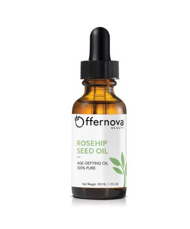 Offernova Organic Rosa de Mosqueta- USDA Certified Rosehip Seed Oil Pure Cold Pressed  for Scars  Stretch Marks  Fine Lines & Wrinkles - Gua Sha massage  Face  Hair  for All Skin Types