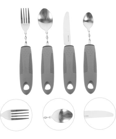 HAPINARY 1 Set Elderly Eating Tableware - Portable Adaptive Utensils for Adults - Stainless Steel Flatware Spoon Fork Tool Kit for Travel - Buy Online on GoSupps.com
