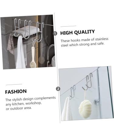 Alipis 1pc S-Hook Bird Feeder Hanger Plant Hangers Indoor S- Shaped Hook Double Door Hook Storage Bag Hook 12x6cm Silver - Buy Online on GoSupps.com