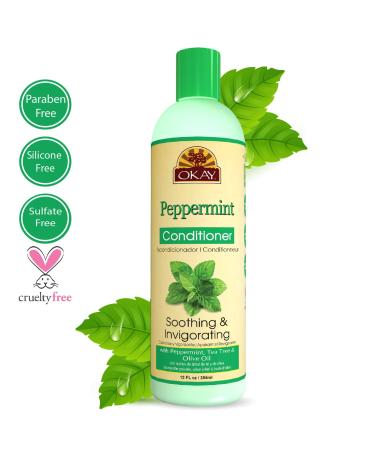 Okay Peppermint Conditioner 12oz - Soothing Revitalizing Sulfate & Silicone Free for All Hair Types | Made in USA - Buy Online on GoSupps.com