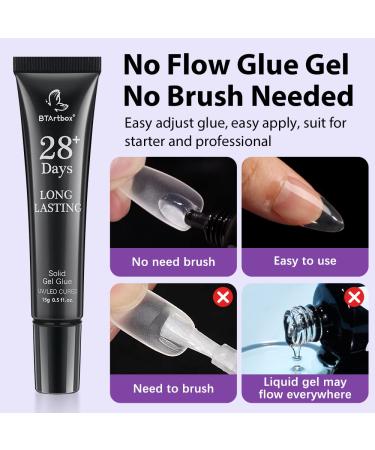 Short Almond Gel Nail Kit - 300pc BTArbox Soft Gel Tips with Solid Nail Glue & Portable Lamp - Buy Online on GoSupps.com