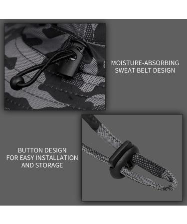 Sun Blocker Hat with Neck Flap for Outdoor Protection - Dark Grey Camo - Buy Online on GoSupps.com