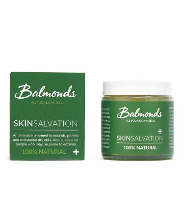 Balmonds Skin Salvation 4.1 fl oz (120 ml). - Salve for Dry Itchy Skin Diaper Rash & Eczema All-Purpose Intensive Moisturizer with Calendula Hemp & Beeswax 100% Natural Balm & Cruelty Free 4.06 Fl Oz (Pack of 1)