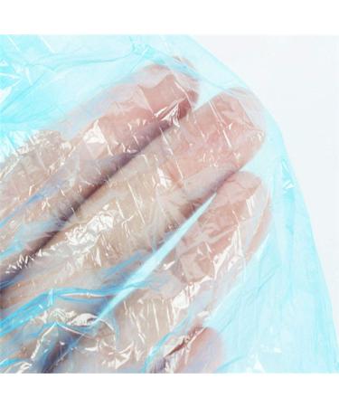 AKOAK 100Pcs Waterproof Shower Cap Set - Blue | Transparent, Disposable Stretch Hair Cap for Dyeing | Adult Size - Buy Online on GoSupps.com