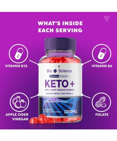 Bio Science Keto Gummies for Weight Loss - Apple Cider Vinegar Gummies with Beet Root Juice (2 Pack, 120 Count) - Buy Online on GoSupps.com