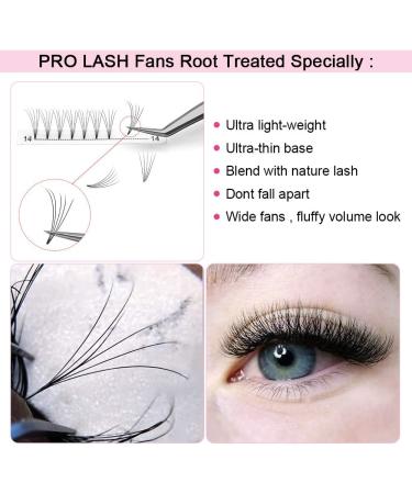 5D-C-0.10-16mm Pre Made Fan Eyelash Extensions | Short Stem Russian Volume Lashes - 16mm 0.07 0.10 Premade Fans - Buy Online on GoSupps.com