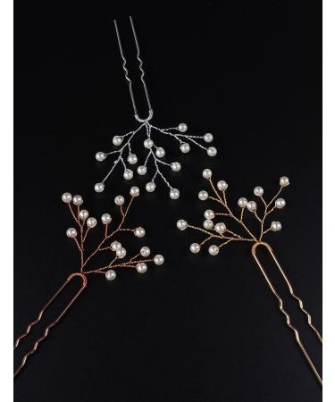 Jumwrit Pearl Wedding Hair Pins Set - Handmade Bridal Headpieces (Silver) - Buy Online on GoSupps.com