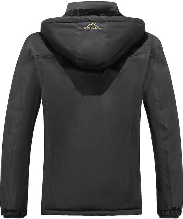 FTIMILD Men's Ski Jacket - Waterproof, Warm Winter Mountain Windbreaker with Hood, Black N02, X-Large - Buy Online on GoSupps.com