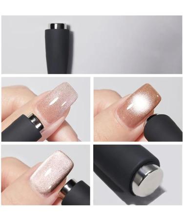 Nail Art Magnet - 5 in 1 Shape Nail Polish Magnet Portable Cat Eye Magnet | Black Silicone Protective Cover Nail Magnet Multifunctional Magnetic Stick for Weddings Travel Meetings Verab - Buy Online on GoSupps.com