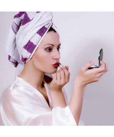 WantGor Compact Mirror 2 Pack - Travel Makeup Mirrors for Men and Women, Portable Double-Sided Pocket Mirror in Black Round Design - Buy Online on GoSupps.com