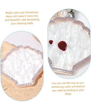  minkissy Minkissy 2-piece nail art palette pearl nail polish supplies nail art mixing tray decorative nail art display board nail polish gel display stand nail polish palette - Buy Online on GoSupps.com