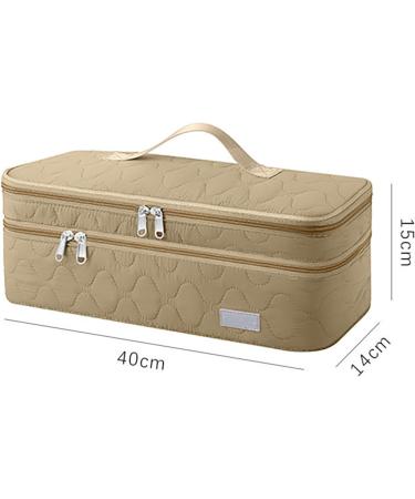 Erhigher Hair Dryer Storage Bag Durable Tool Carrying Case Dual Layer Curling Iron with Zipper Closure Pouch for Home Light Khaki - Buy Online on GoSupps.com
