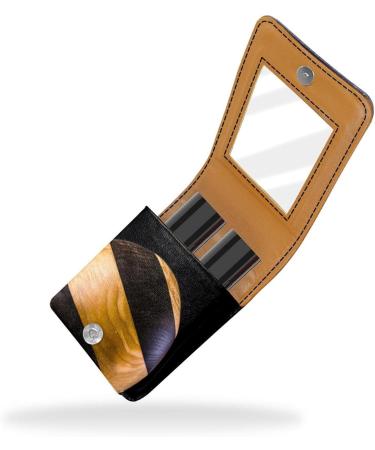 Buy Leather Lipstick Case with Mirror | Mini Lip Gloss Organizer | Wooden Ball P948x0jxjs | International Shipping Available - Buy Online on GoSupps.com