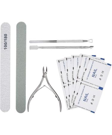 Manicure Tool Set Stainless Steel Double Head Nail File Cuticle Nippers Pusher Polish Removal Planing Tool for Home and Salon Use - Buy Online on GoSupps.com