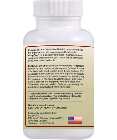 Poopdoc Constipation Relief Formula 1 - 180 Capsules | Natural Constipation Relief - Buy Online on GoSupps.com