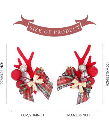 Evlry Bow Christmas Hair Clips Red Star Hair Barrettes Bells Christmas Hair Accessories Festival Hair Decor for Kids Adults (Red) (Red 2) - Buy Online on GoSupps.com