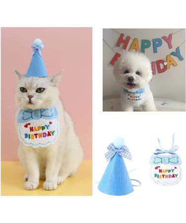 Fashion Pet Collar Dog Pet cat birthday hat Dog Birthday Accessories Dog cat pet spit pocket towel Floral Necklace with Hat Dog Birthday Suit Dog Birthday Scarf and Hat - Buy Online on GoSupps.com