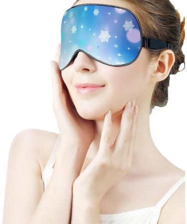 Christmas Shining Snowflake Sleep Mask - Adjustable Eye Cover for Sleeping & Travel - Buy Online on GoSupps.com