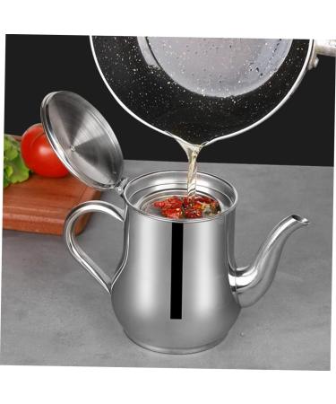 Zerodeko 2pcs Stainless Steel Oil Pot Small Containers Oil Container Bottle Syrup Dispenser Spice Bottles Pot Oil Storage Container Olive Oil Dispenser No- Drip Oil Filter Olives Oil Bottle 20x15cmx2pcs Silverx2pcs - Buy Online on GoSupps.com