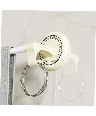 STOBAZA Towel Rod 2pcs Cream Towel Holder Bathroom Rack Organizer Towel Rack No Trace Stickers Double Pole Bath Towel - Buy Online on GoSupps.com