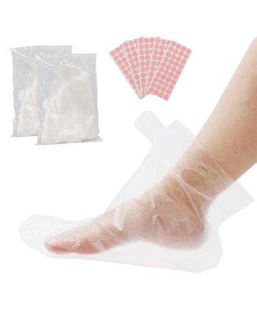 Segbeauty Paraffin Bath Liners for Foot, 200 Counts Plastic Foot Covers, Booties for Feet Thermal Foot Liners, Therabath Foot Protectors with 200 Stickers for Snug Closure, Wax Therapy Foot Bags 200 Count-Normal-Thin