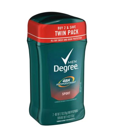 Degree Men Invisible Solid Deodorant Sport Twin Pack 2.7 Ounce Pack of 2
