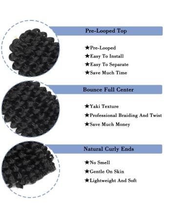 8 Inch Jamaican Bounce Wand Curl Crochet Hair, Short Curly Braiding Hair Extension - 20 Roots/Pack (5 PCS 1B) - Buy Online on GoSupps.com