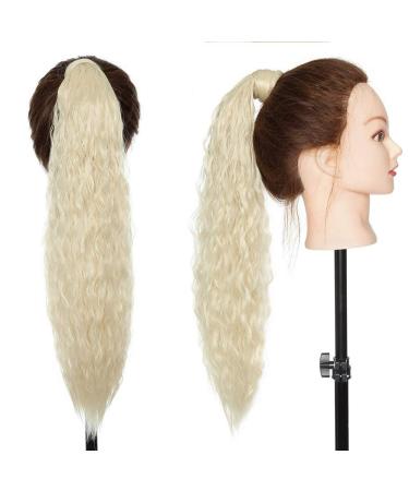 Buy Ponytail Clip in Braid Extension - 50 cm Wavy Bleached Blonde Hairpiece | International Shipping - Buy Online on GoSupps.com