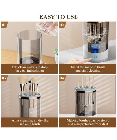 Electric Makeup Brush Cleaner & Drying Rack - Portable Auto-Rotating Cosmetic Tool for Deep Cleaning Blenders & Brushes - Perfect Gift for Women - Black - Buy Online on GoSupps.com