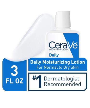 CeraVe Daily Moisturizing Lotion 3 oz - Hyaluronic Acid Face & Body Lotion for Dry Skin - Unscented - Packaging May Vary - Buy Online on GoSupps.com