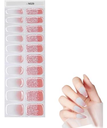 Stickers | Gel Nail Stickers | Decorative Nail Wraps | Glitter Nail Sticker Gel Nail Polish Strips with Nail Lamps Semi Cured Gel Nail Strips Glitter Nail Stickers for Gel Polish N029 - Buy Online on GoSupps.com
