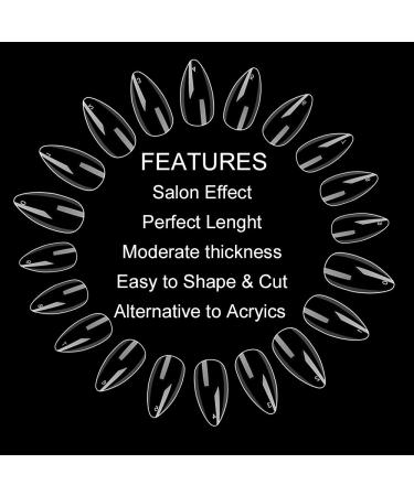 Buy No LIFE 1200PC Short Mountain Peak Nail Tips - 10 Sizes of Full Cover Acrylic Fingernails | Transparent Clear Artificial Nails for Manicure & Gel Polish - Buy Online on GoSupps.com