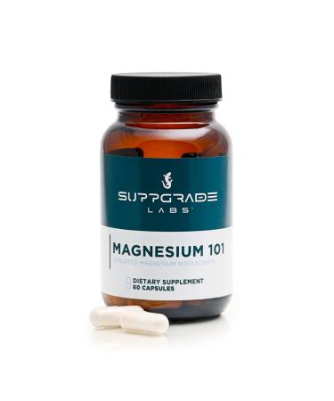 Suppgrade Labs Magnesium 101 by Dave Asprey | Daily Support for Sleep Metabolism Relaxation & Heart Health | 300 mg Chelated Magnesium Bisglycinate | High Absorption Magnesium | 30 Day Supply